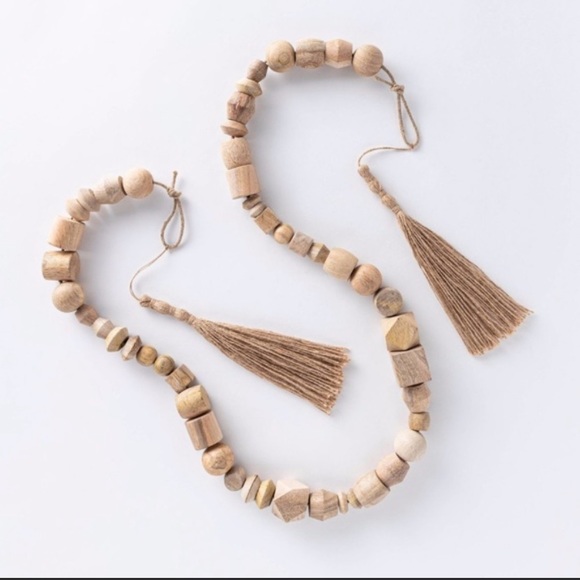 THRESHOLD Studio McGee Garland Wooden Natural NWT